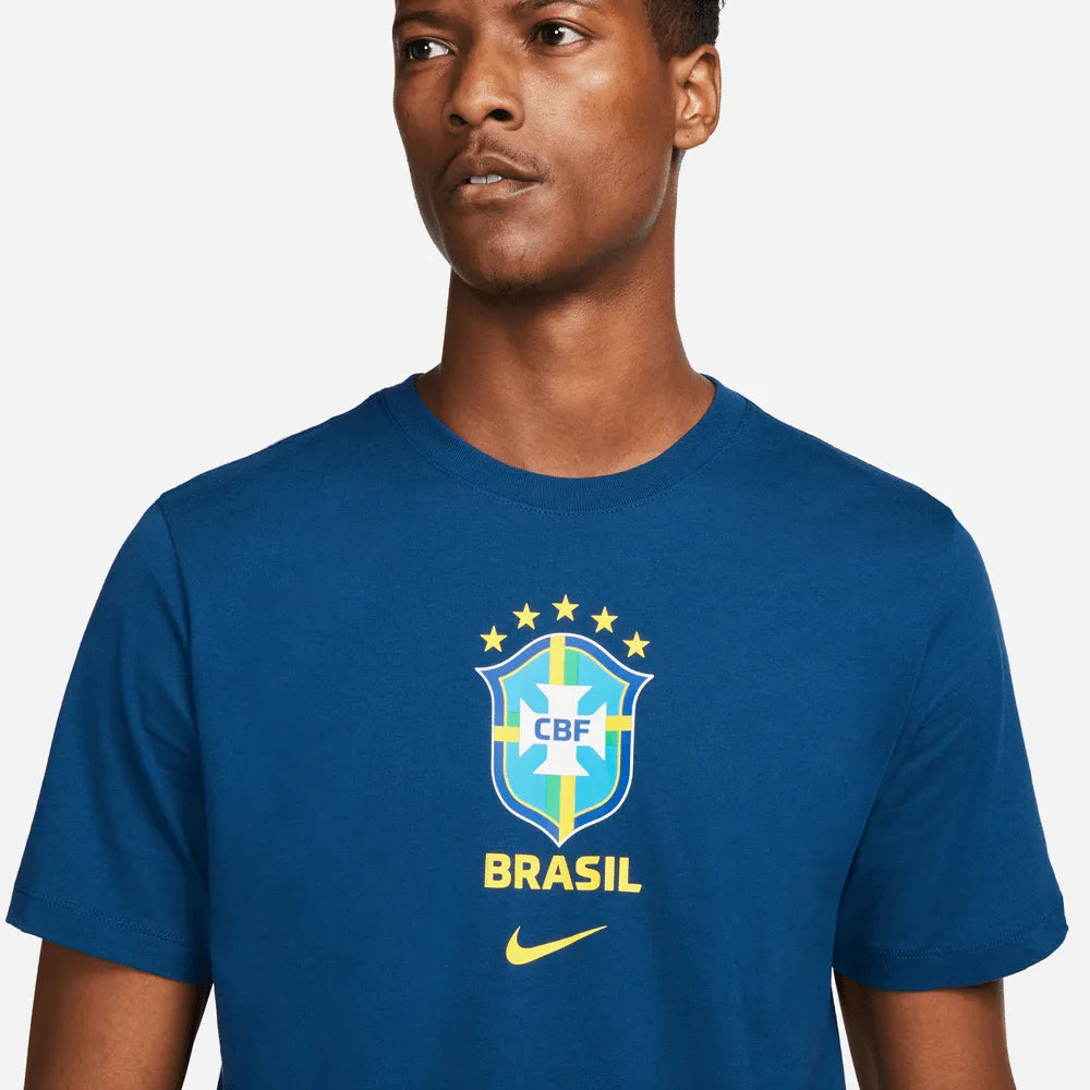 Nike 2022-23 Brazil Crest Tee - Coastal Blue (Detail 1)