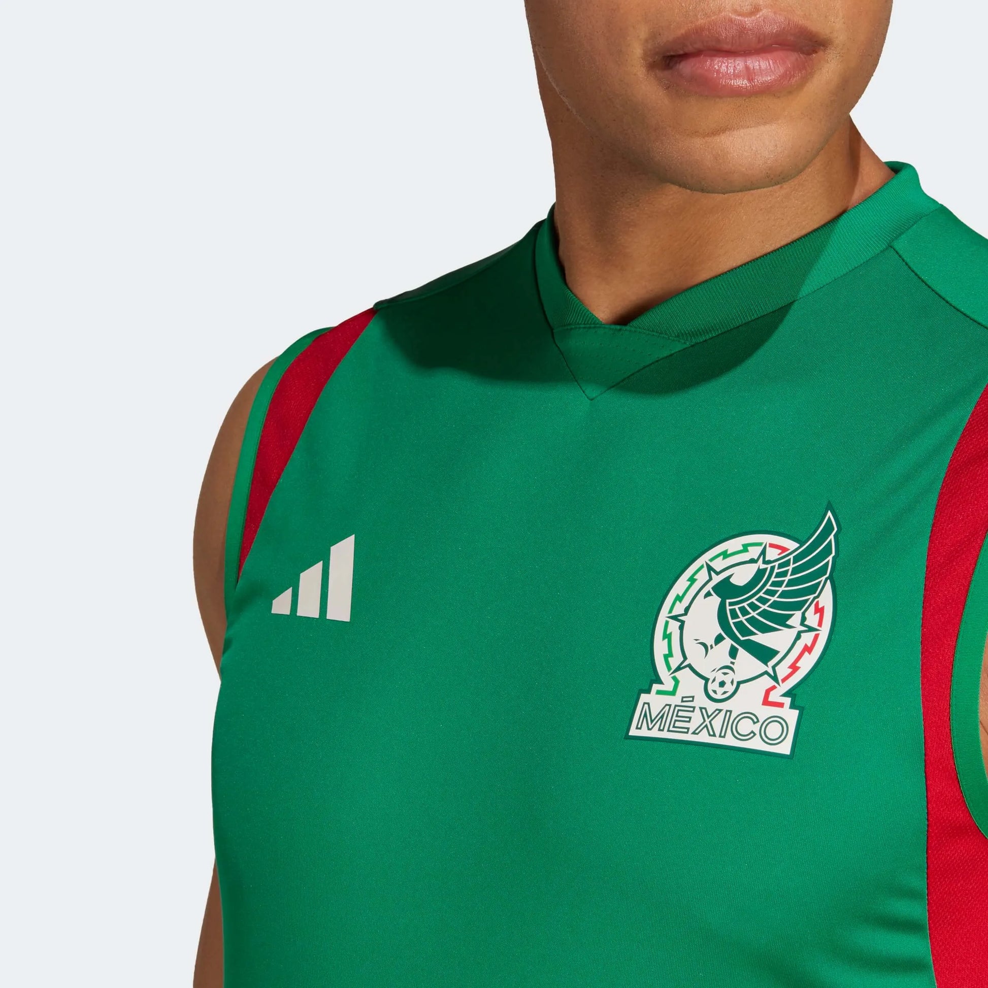Adidas 2022-23 Mexico Tiro Sleeveless Training Jersey Green (Detail 1)