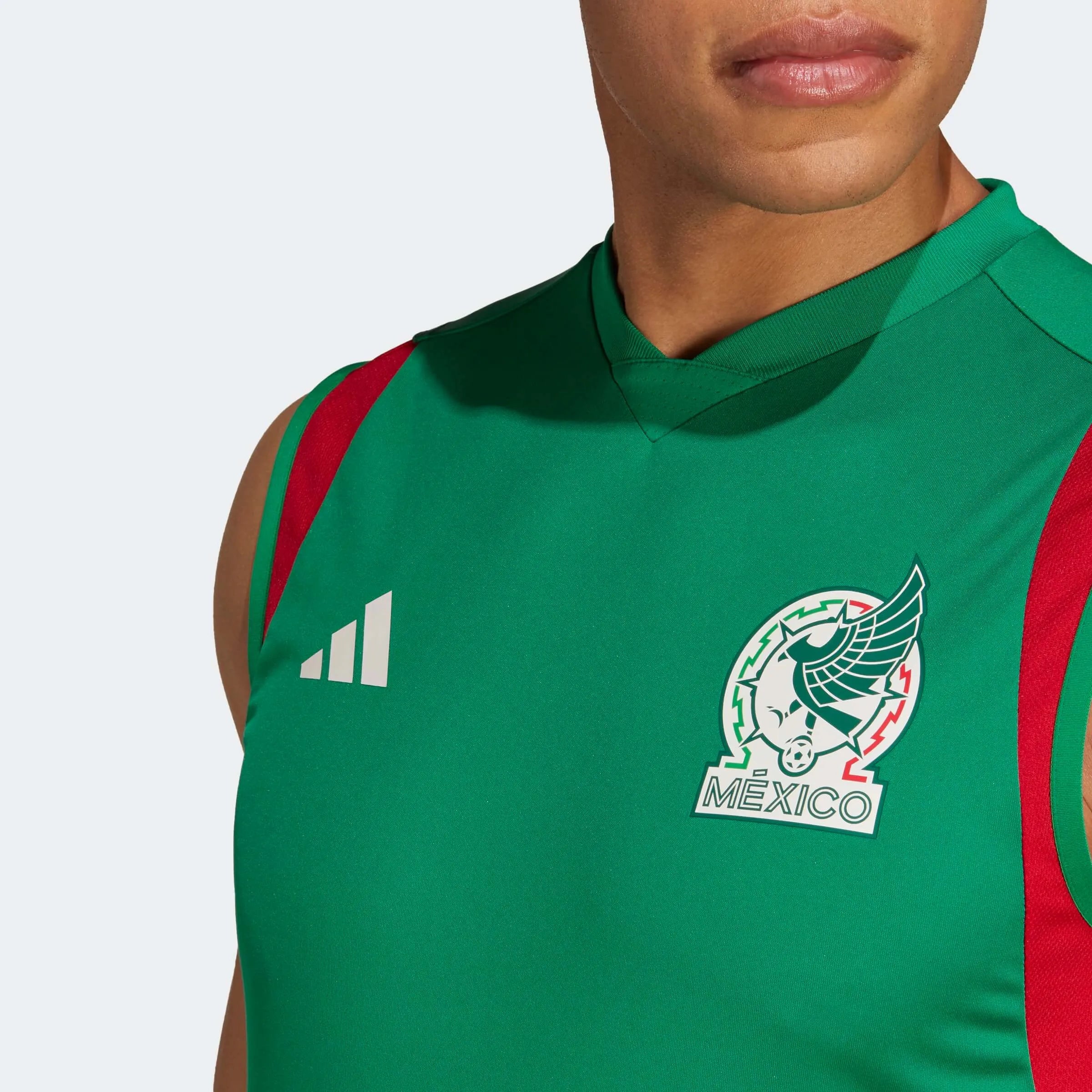 Adidas 2022-23 Mexico Tiro Sleeveless Training Jersey Green (Detail 1)