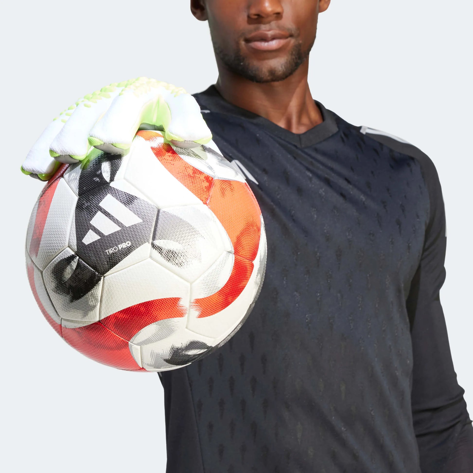 adidas Predator GL Pro Fingersave Goalkeeper Gloves White-Lucid Lemon-Black (Model 2)
