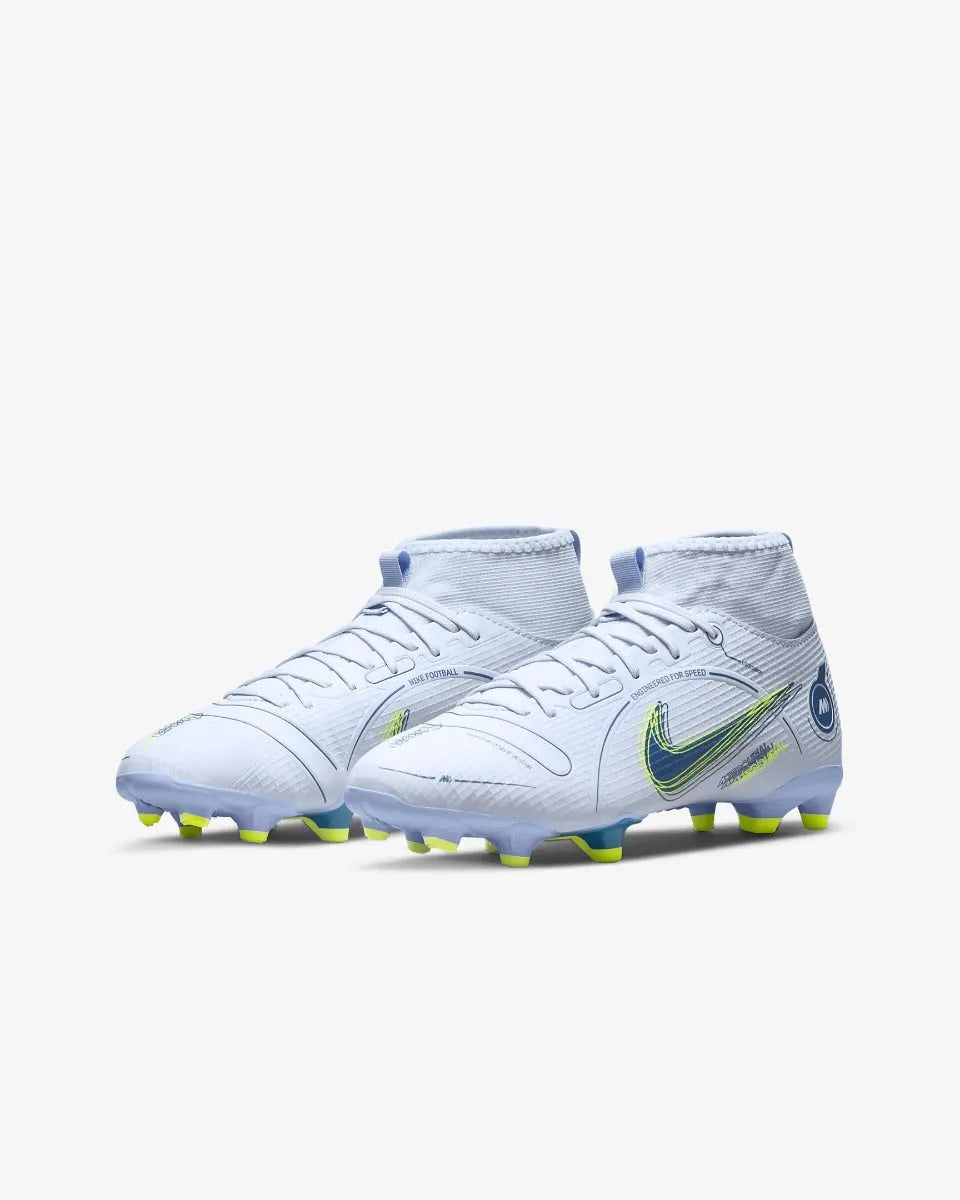 Nike JR Superfly 8 Academy FG-MG - Grey-Blue (Pair - Diagonal)