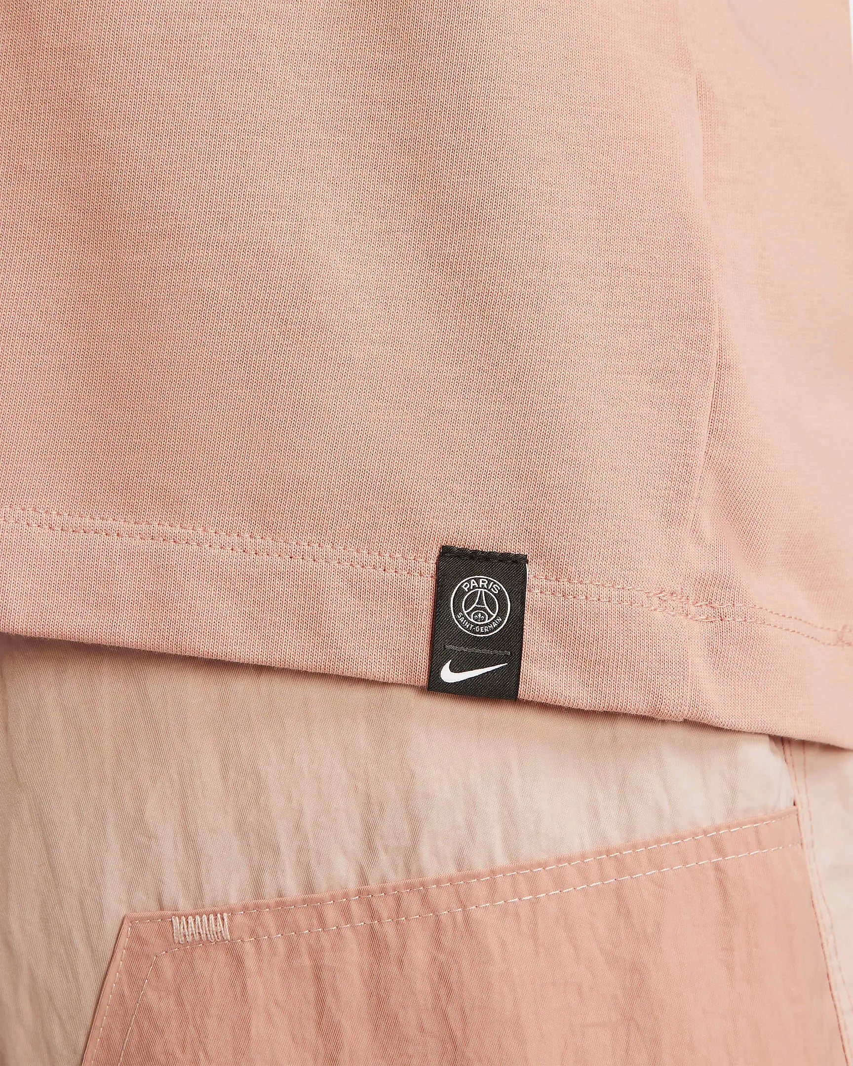 Nike 2022 PSG Womens NSW Oversized Short Sleeve Top - Rose Whisper-White (Detail 3)