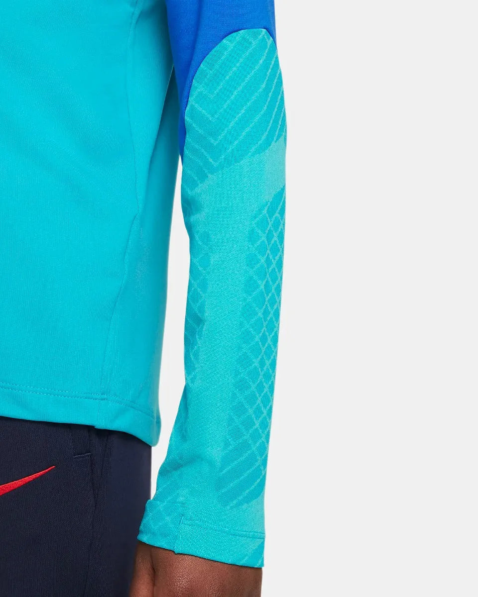 Nike 2022-23 FC Barcelona Youth Strike Drill Top - Aqua-Signal Blue (Detail 2)