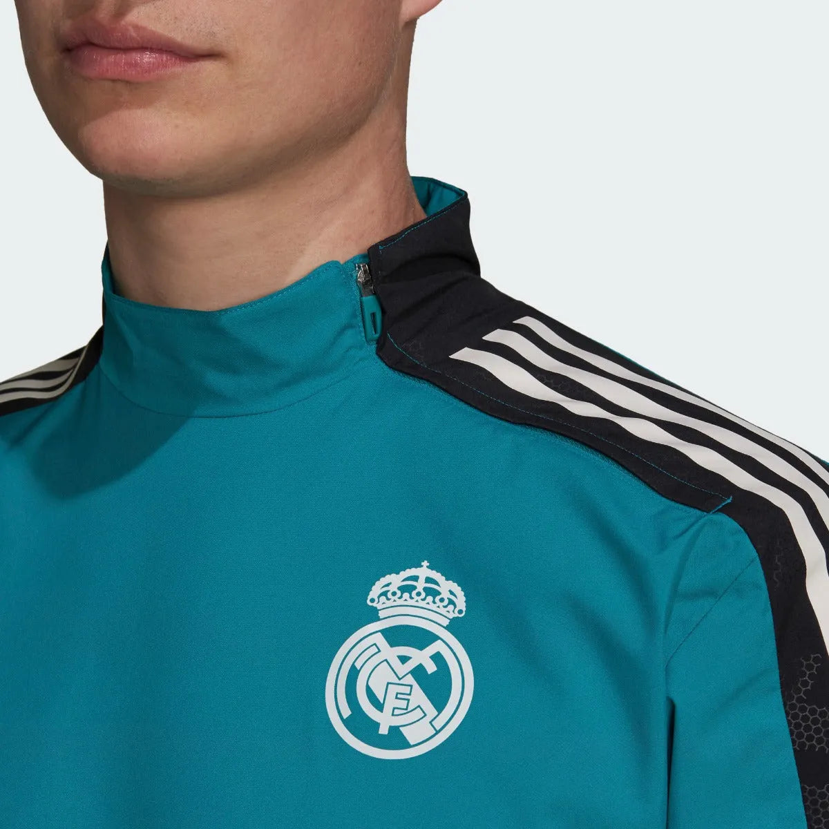 Adidas 2021-22 Real Madrid EU Hybrid Top - Teal-Black (Detail 1)