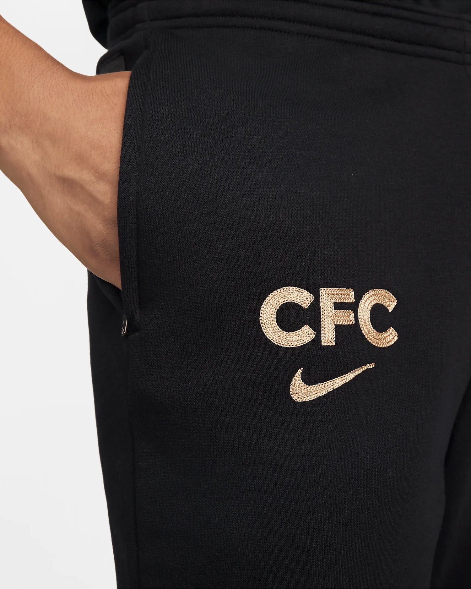 Nike 2022-23 Chelsea FC GFA Fleece Pants - Black-Sesame (Detail 2)