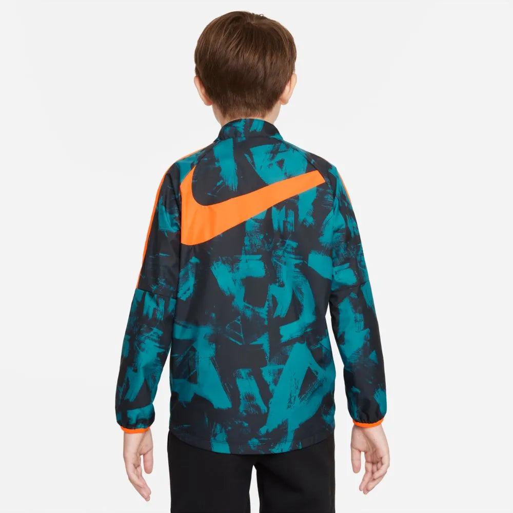 Nike 2021-22 Chelsea Youth Dry Repellent AWF Jacket - Blustery-Black (Model - Back)