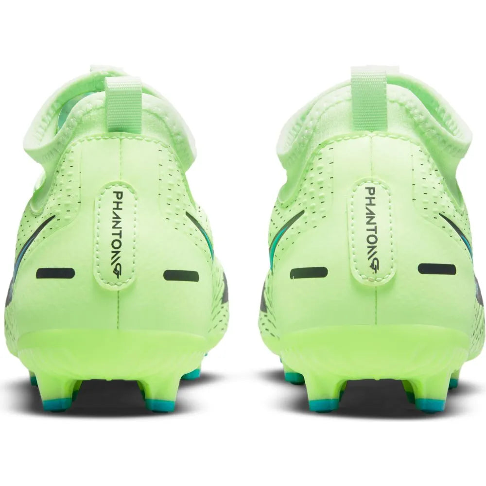 Nike JR Phantom GT Academy DF FG-MG - Lime Glow-Aquamarine (Pair - Back)