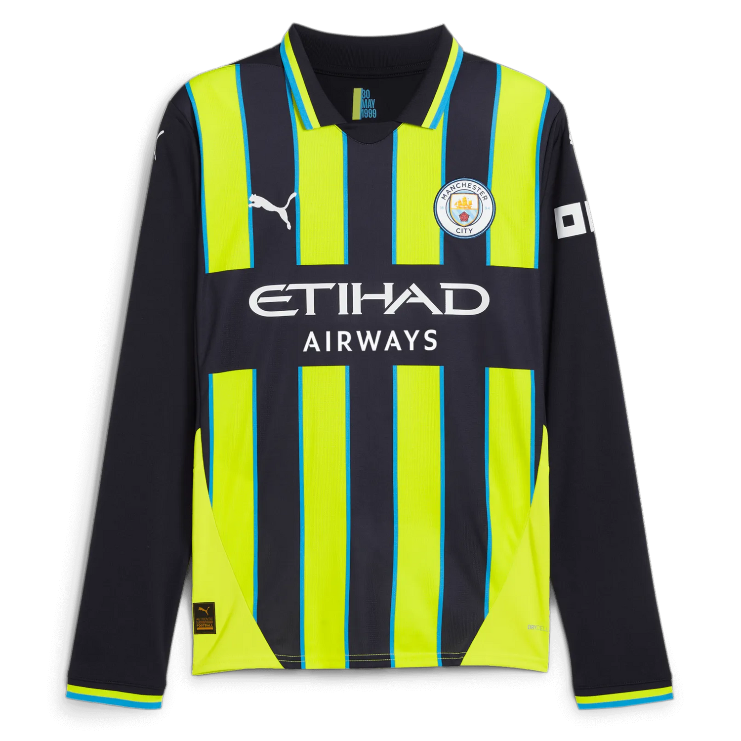 Puma 2024-25 Manchester City Men's Long-Sleeve Stadium Away Jersey (Front)