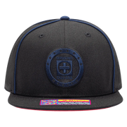 FI Collection Cruz Azul Cali Night Snapback Hat - Black-Blue (Front)