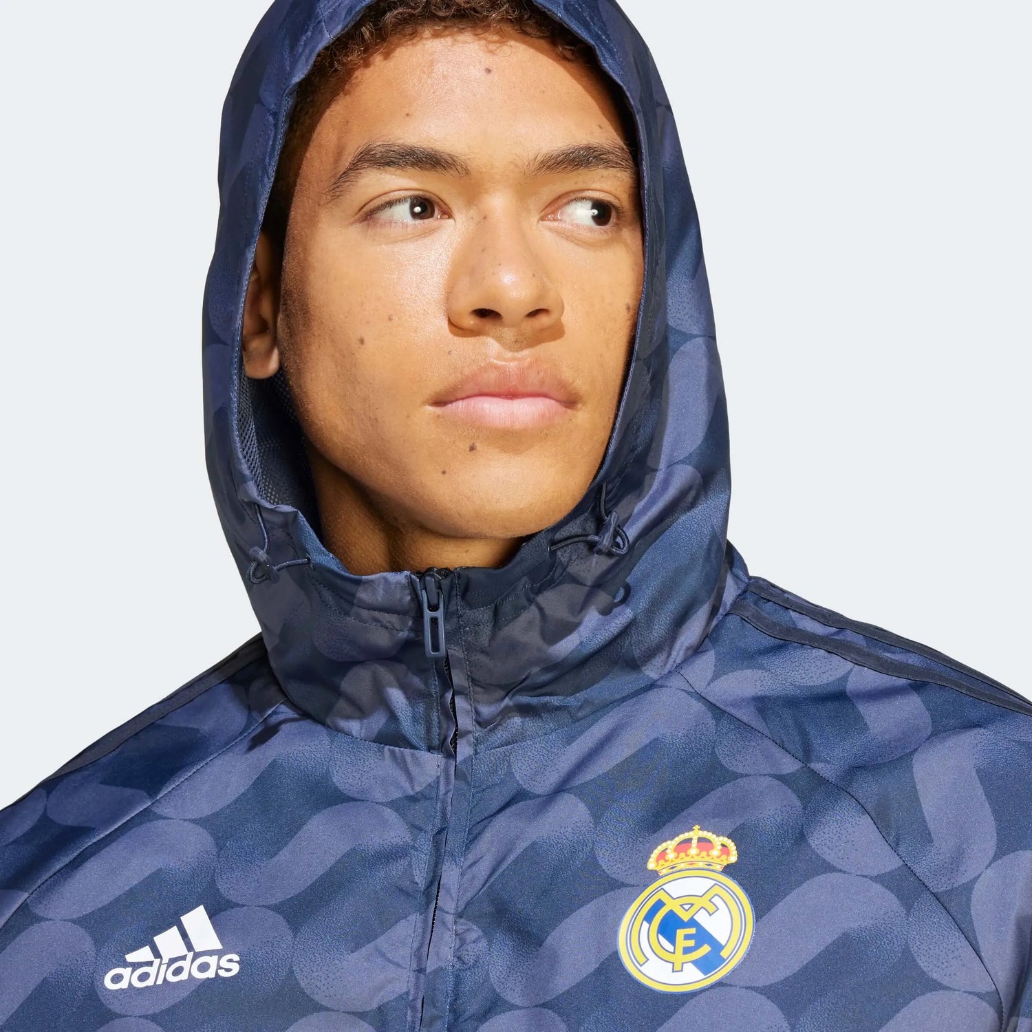 adidas 2023-24 Real Madrid Men's DNA Windbreaker Hoodie (Detail 1)