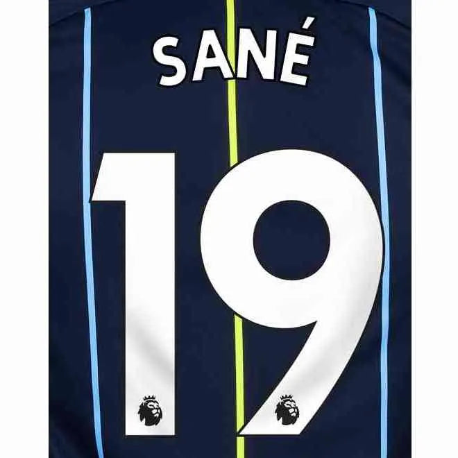 Man City 2018/19 Away Sane #19 Jersey Name Set