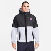 Nike 2022-23 FC Barcelona AWF Full Zip Winter Jacket - Black-Grey (Model - Front)