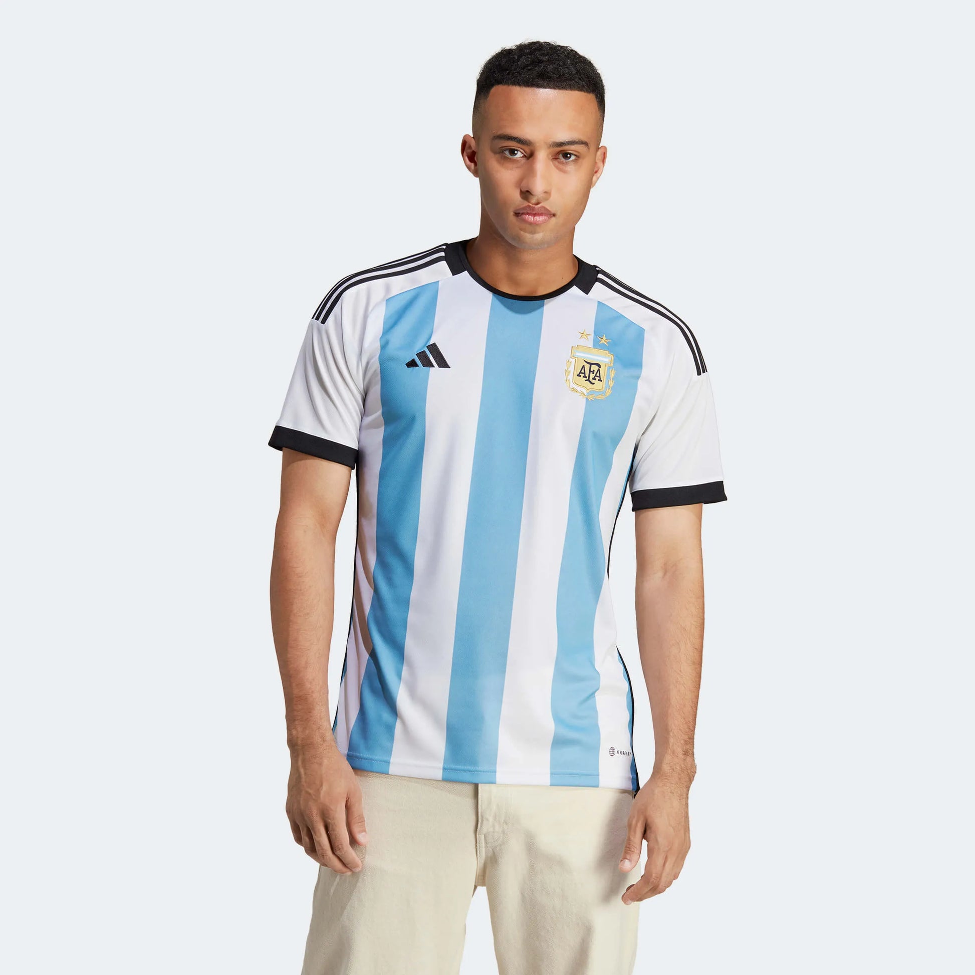 adidas 2022-23 Argentina Home Jersey - White-Light Blue (Model - Front)