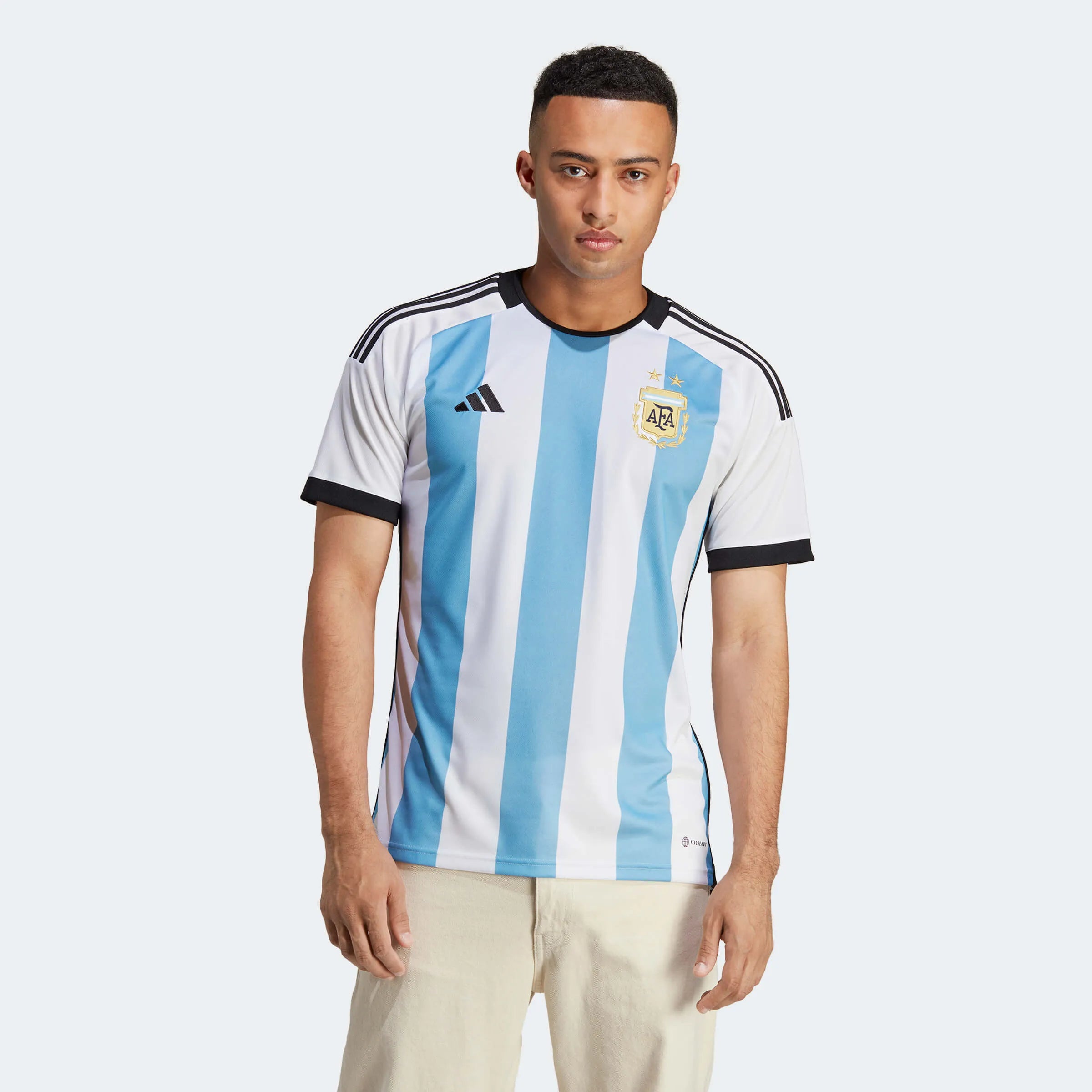 adidas 2022-23 Argentina Home Jersey - White-Light Blue (Model - Front)