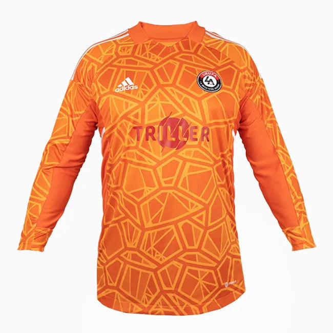 Front view of adidas LAUFA Condivo 22 Youth Goalkeeper LS Jersey - Orange