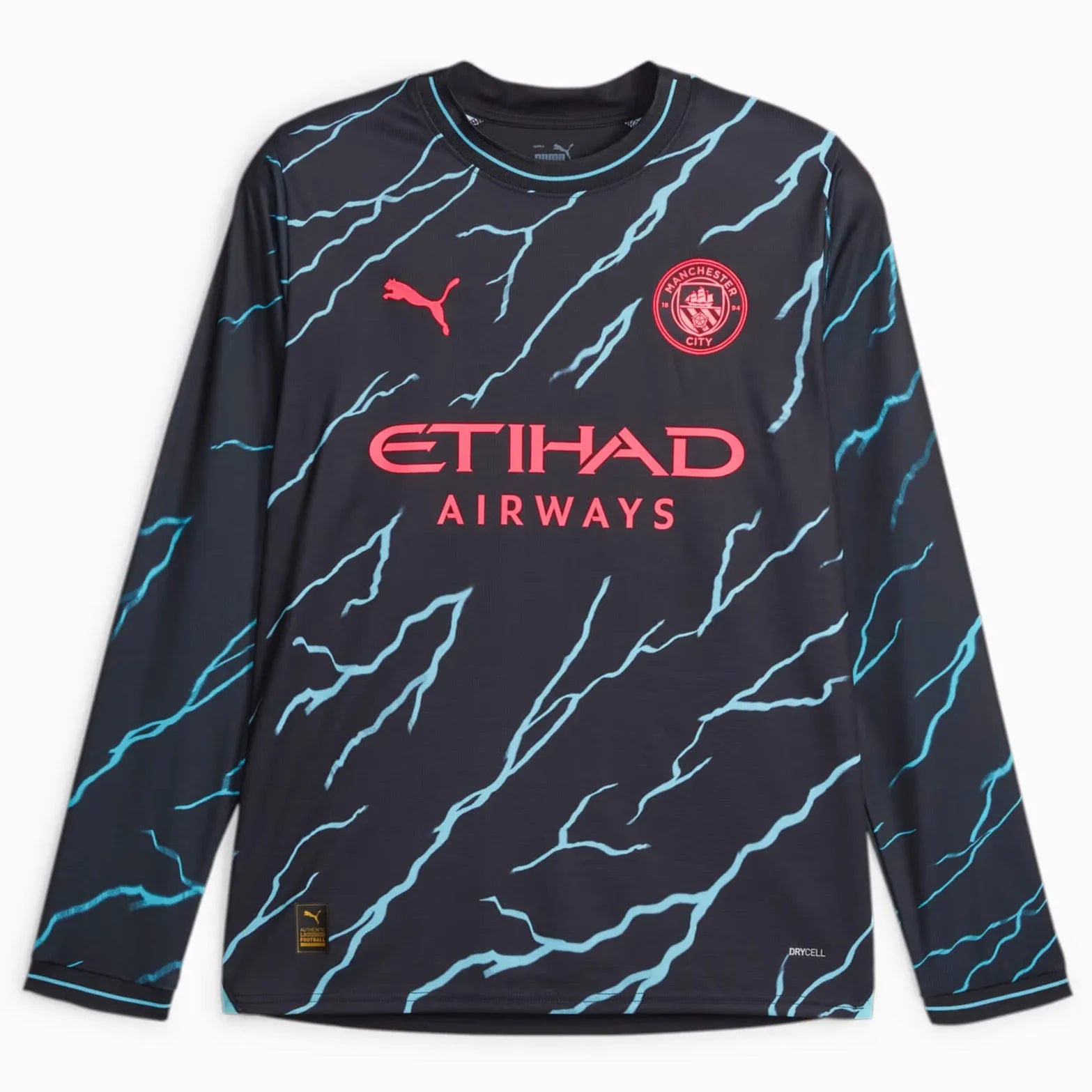 Puma 2023-24 Manchester City Men's Stadium Third Long-Sleeve Jersey (Front)