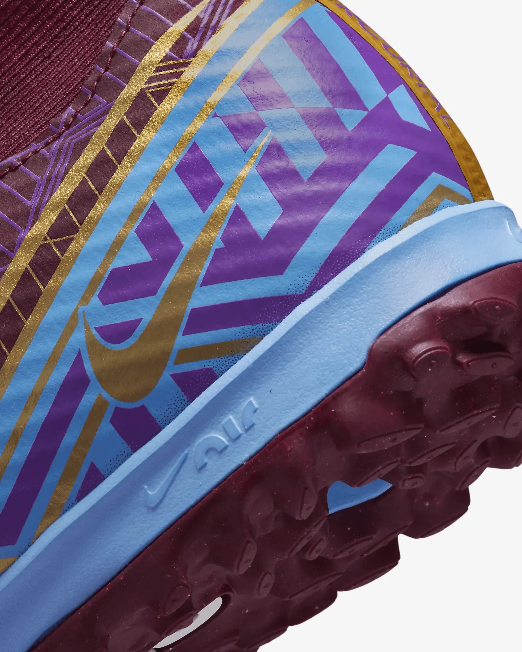 Nike Zoom Superfly 9 Academy KM Turf - Dark Beetroot-Gold (Detail 2)