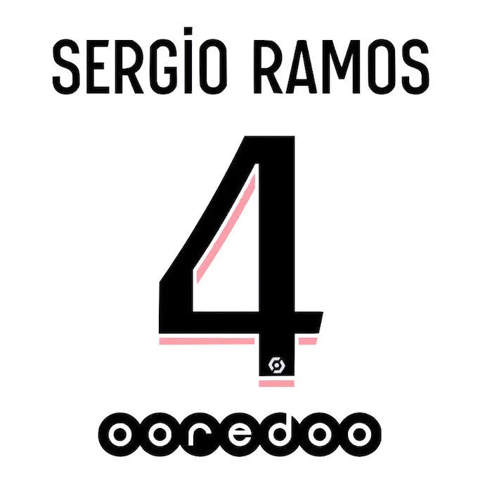 PSG 2021/22 Away Sergio Ramos #4 YOUTH Jersey Name Set (Main)