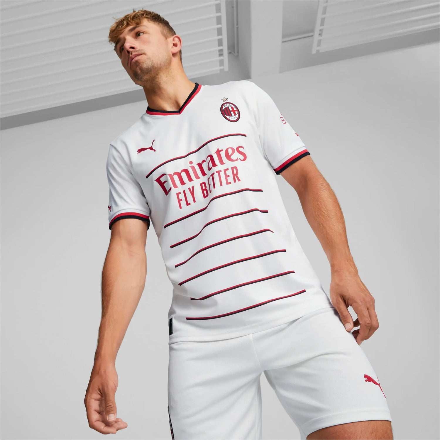Puma 2022-23 AC Milan Away Jersey - White (Model - Front)