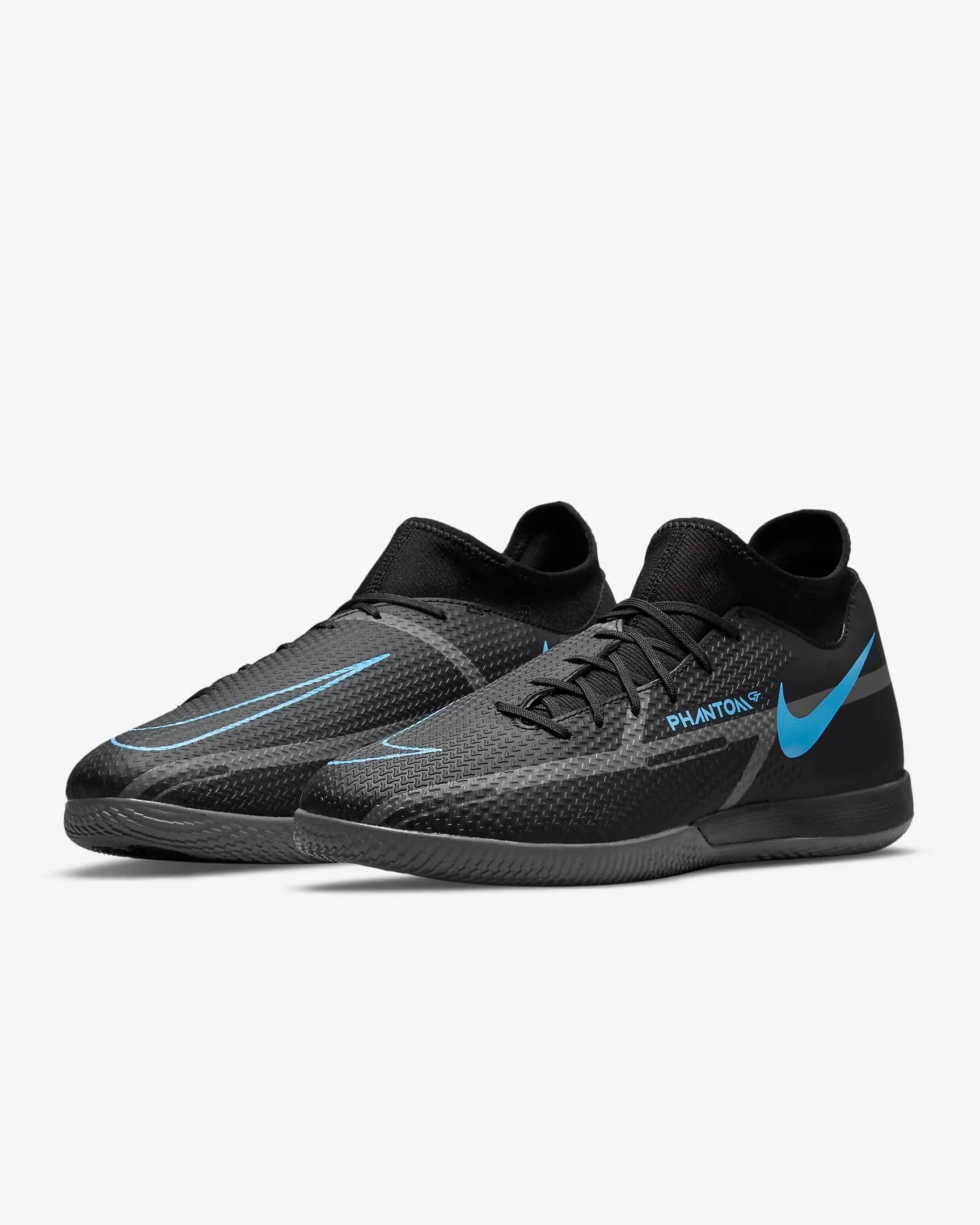 Nike Phantom GT2 Academy DF IC - Black-Blue (Pair - Diagonal)