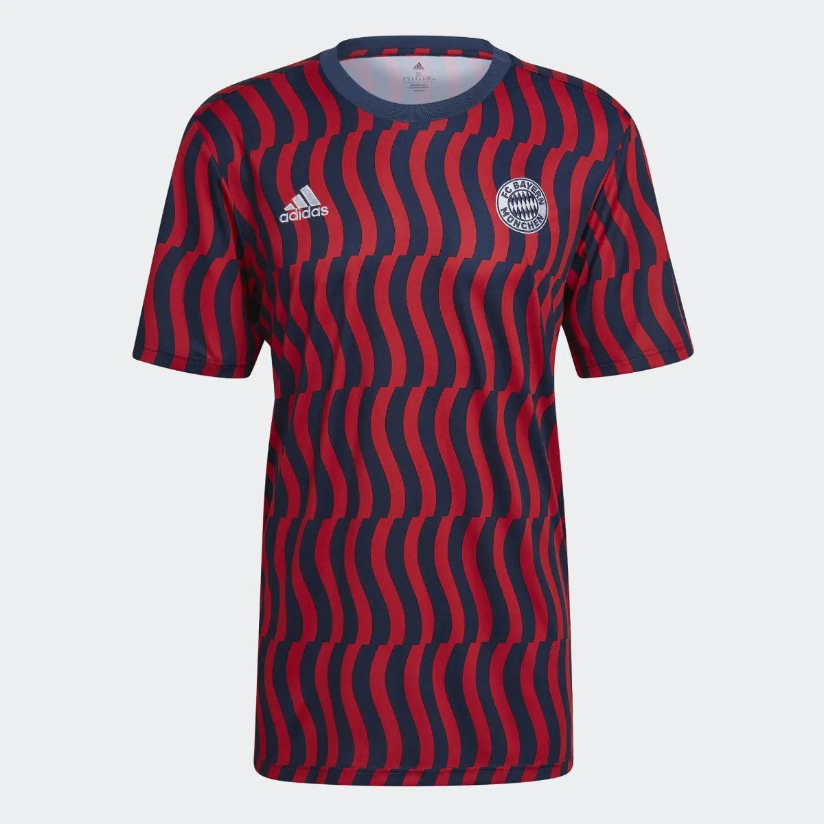 adidas 21-22 Bayern Munich Pre-Match Jersey- Navy-Scarlet (Front)