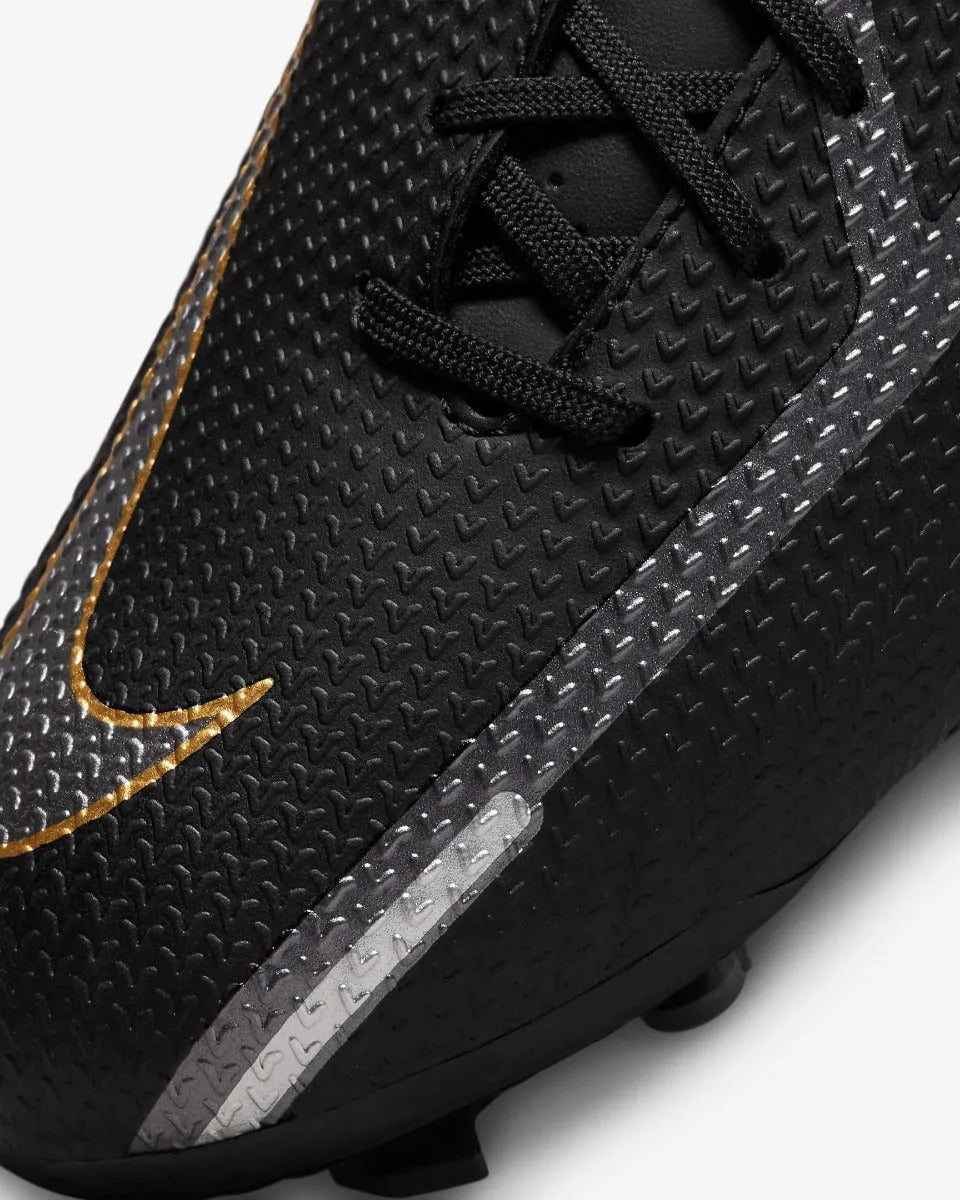 Nike JR Phantom GT2 Academy FG-MG - Black-Dark Grey-Gold (Detail 2)