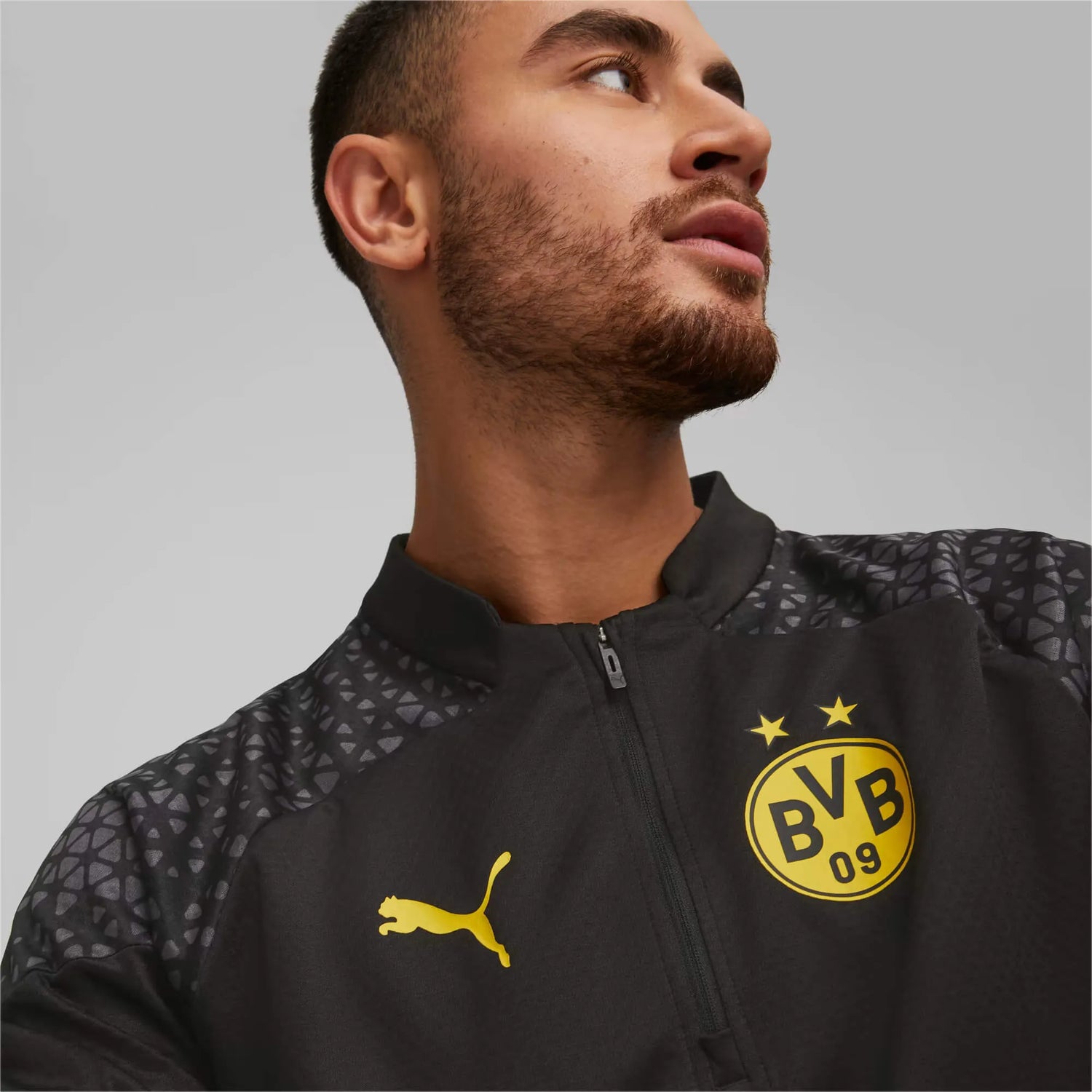 Puma 2023-24 Borussia Dortmund Men's Quarter-Zip Training Top (Detail 1)
