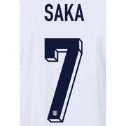 England 2024 25 Home Saka #7 Jersey Name Set (Back)