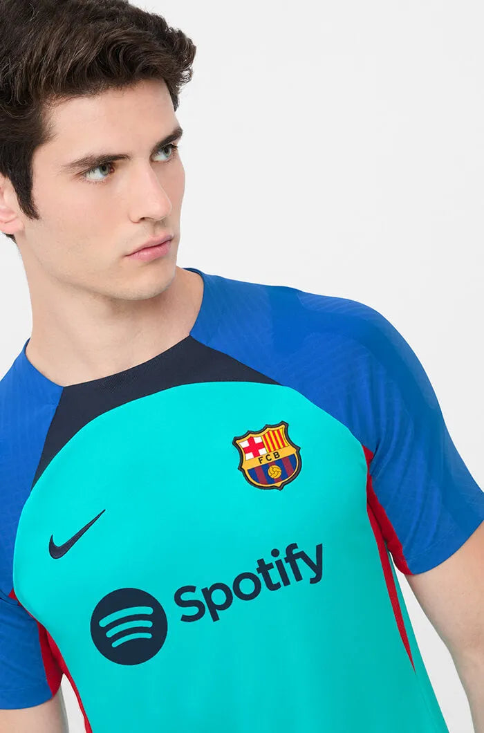 Nike 22-23 Barcelona DF SS Strike Training Jersey - Aqua-Blue-Obsidian (Detail 1)