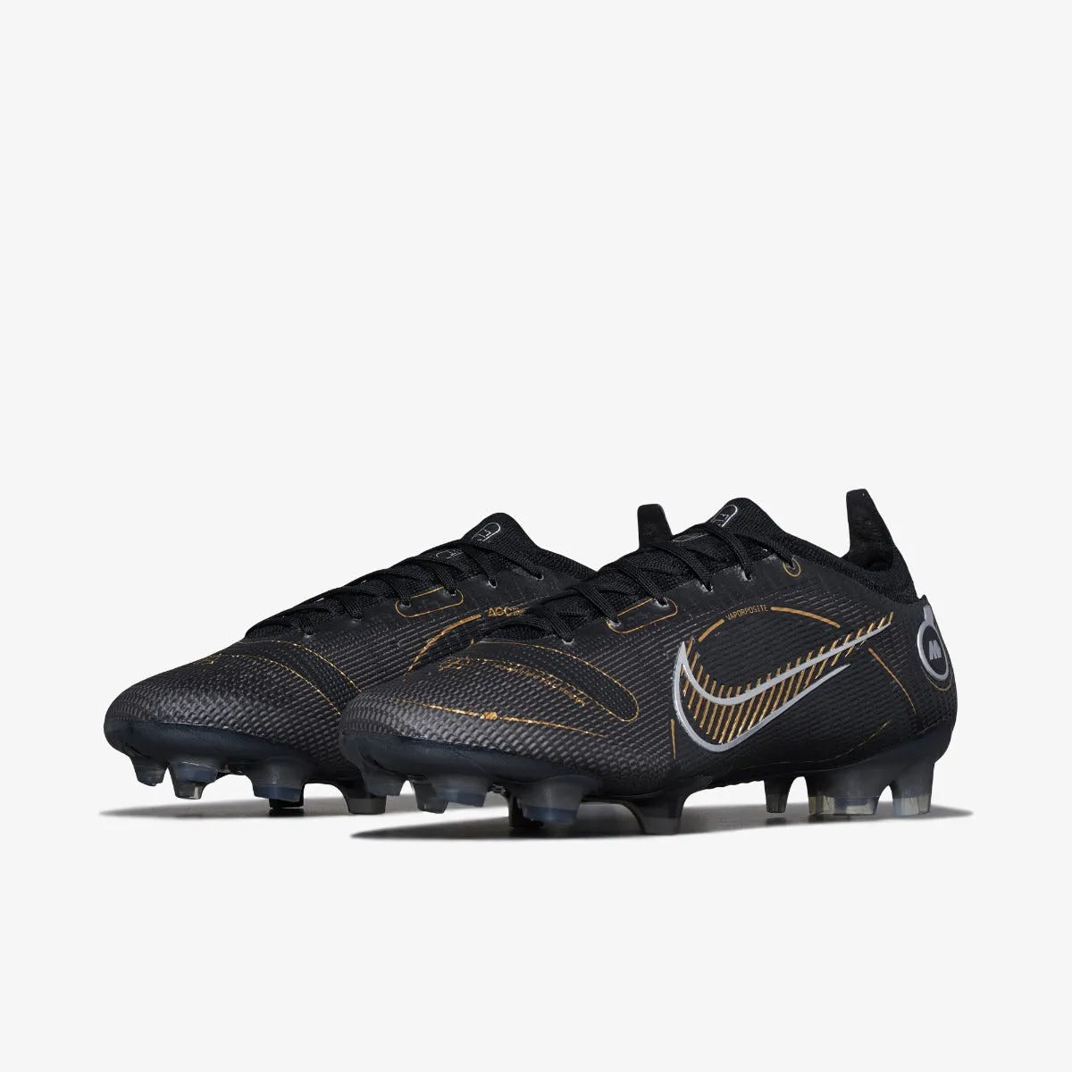 Nike Vapor 14 Elite FG - Black-Gold (Pair - Diagonal)