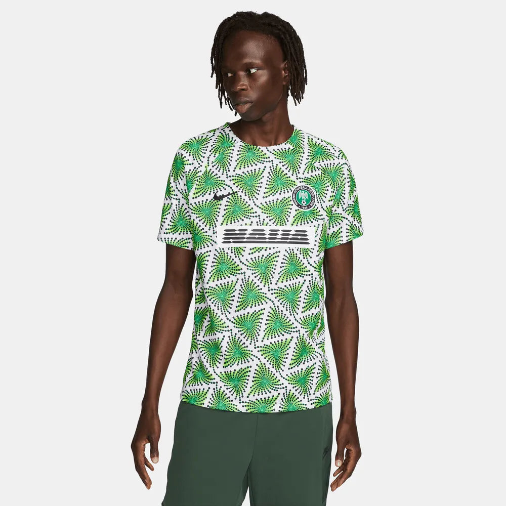 Nike 2022-23 Nigeria Pre-Match Jersey - White-Green (Model - Front)