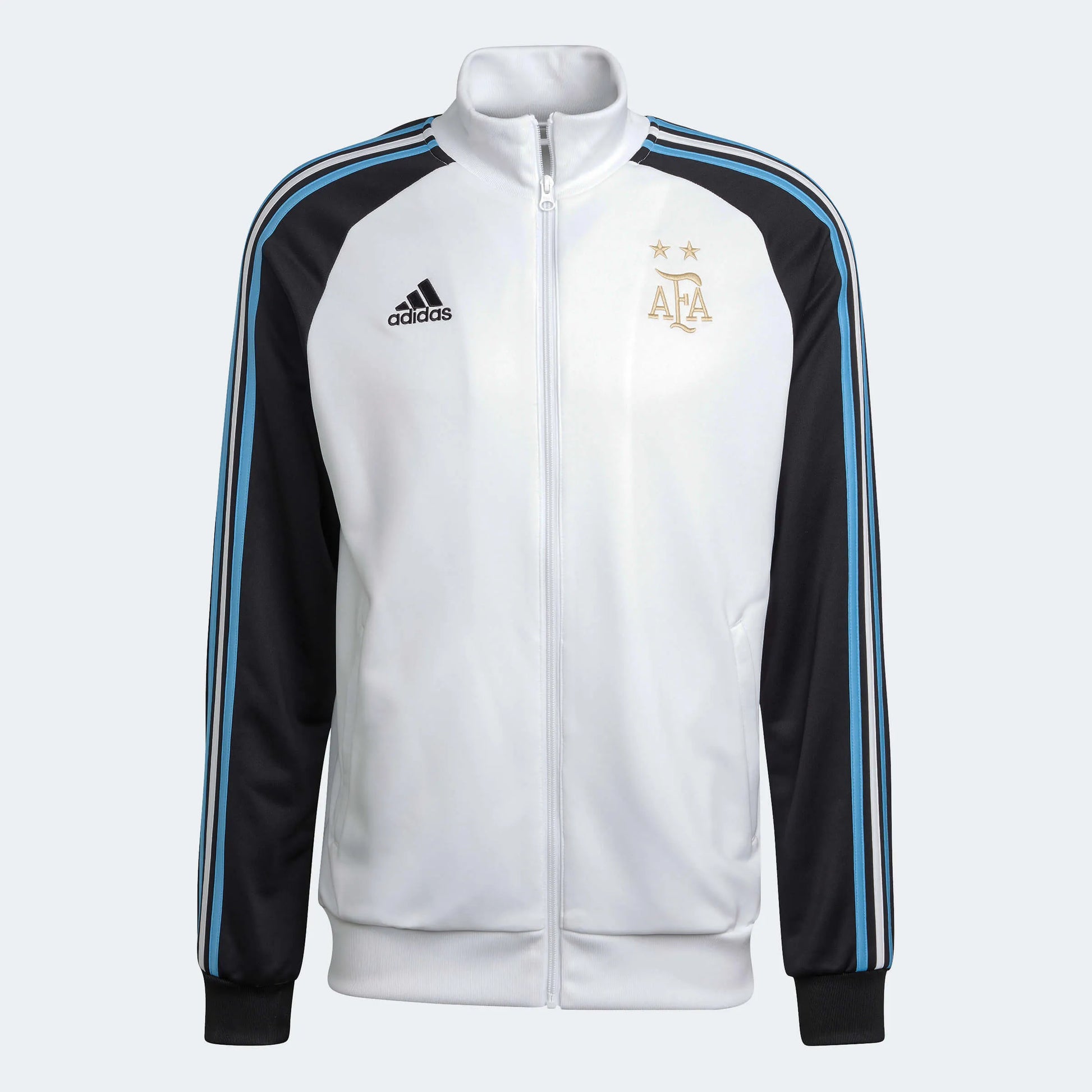 adidas 2022-23 Argentina 3 Stripe Track Jacket White-Black (Front)