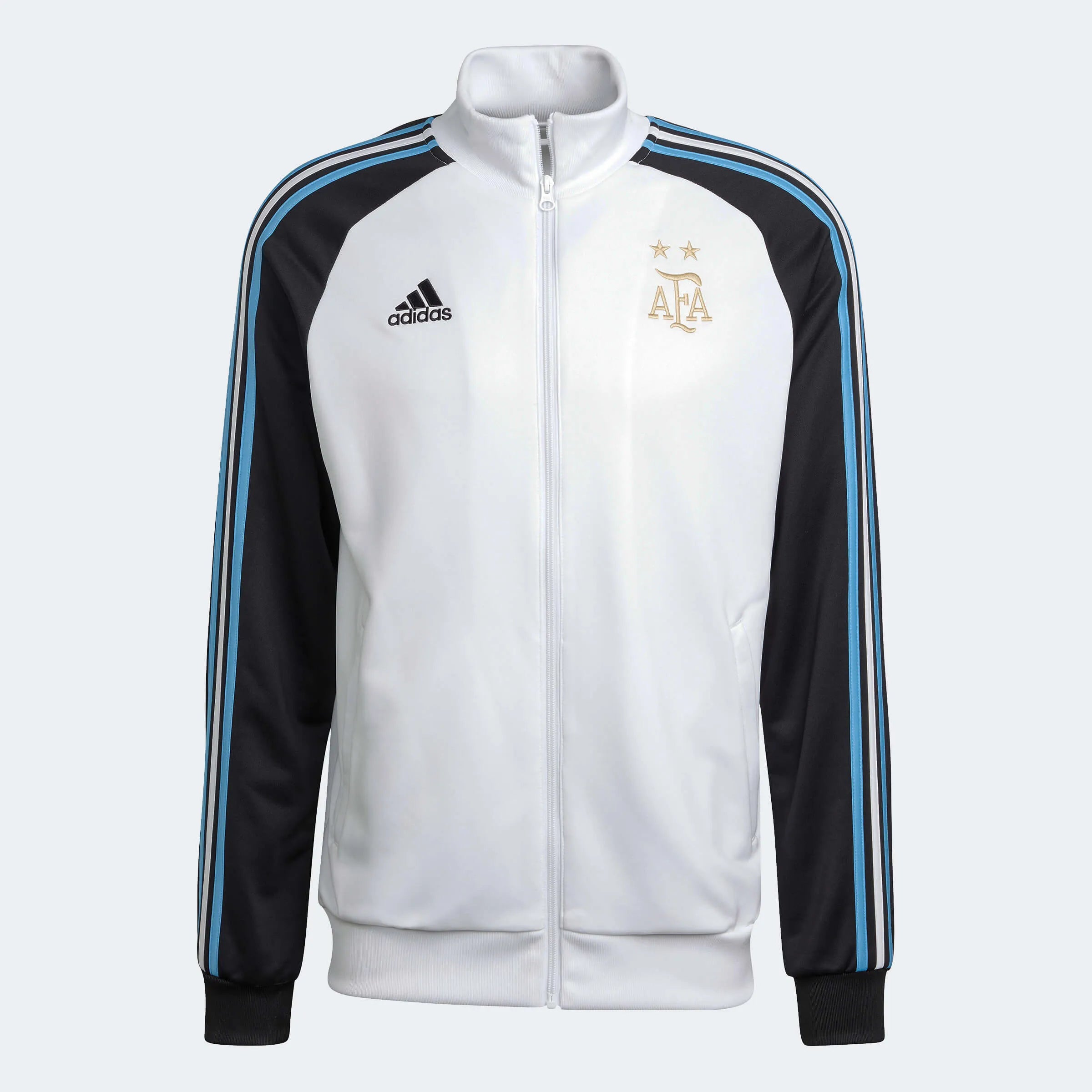 adidas 2022-23 Argentina 3 Stripe Track Jacket White-Black (Front)