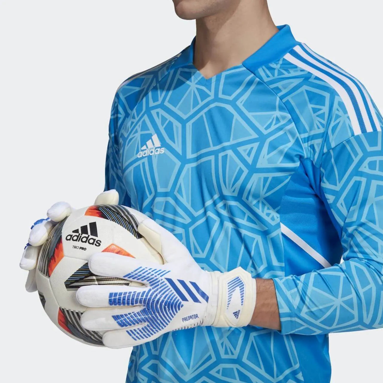 adidas Predator GL League Goalkeeper Gloves - White-Blue (Model 1)