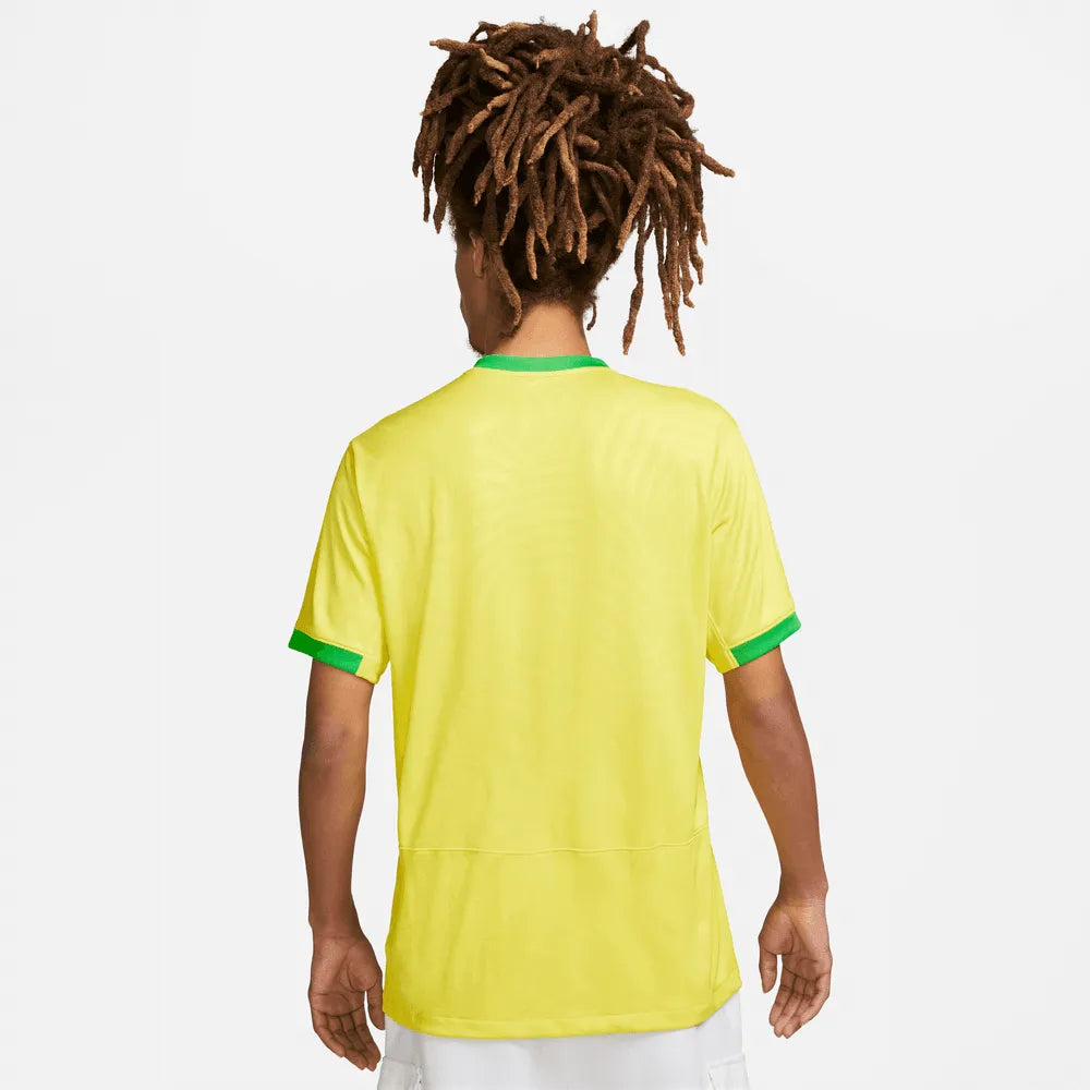 Nike 2023-24 Brazil Women's (Men's Cut) Stadium Home Jersey (Model - Back)