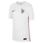 Nike 2022-23 France Away Youth Jersey White-Pink Glaze-Blue (Front)