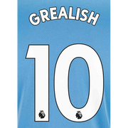 Manchester City 2021-22 Home Grealish #10 Jersey Name Set-White (Main)