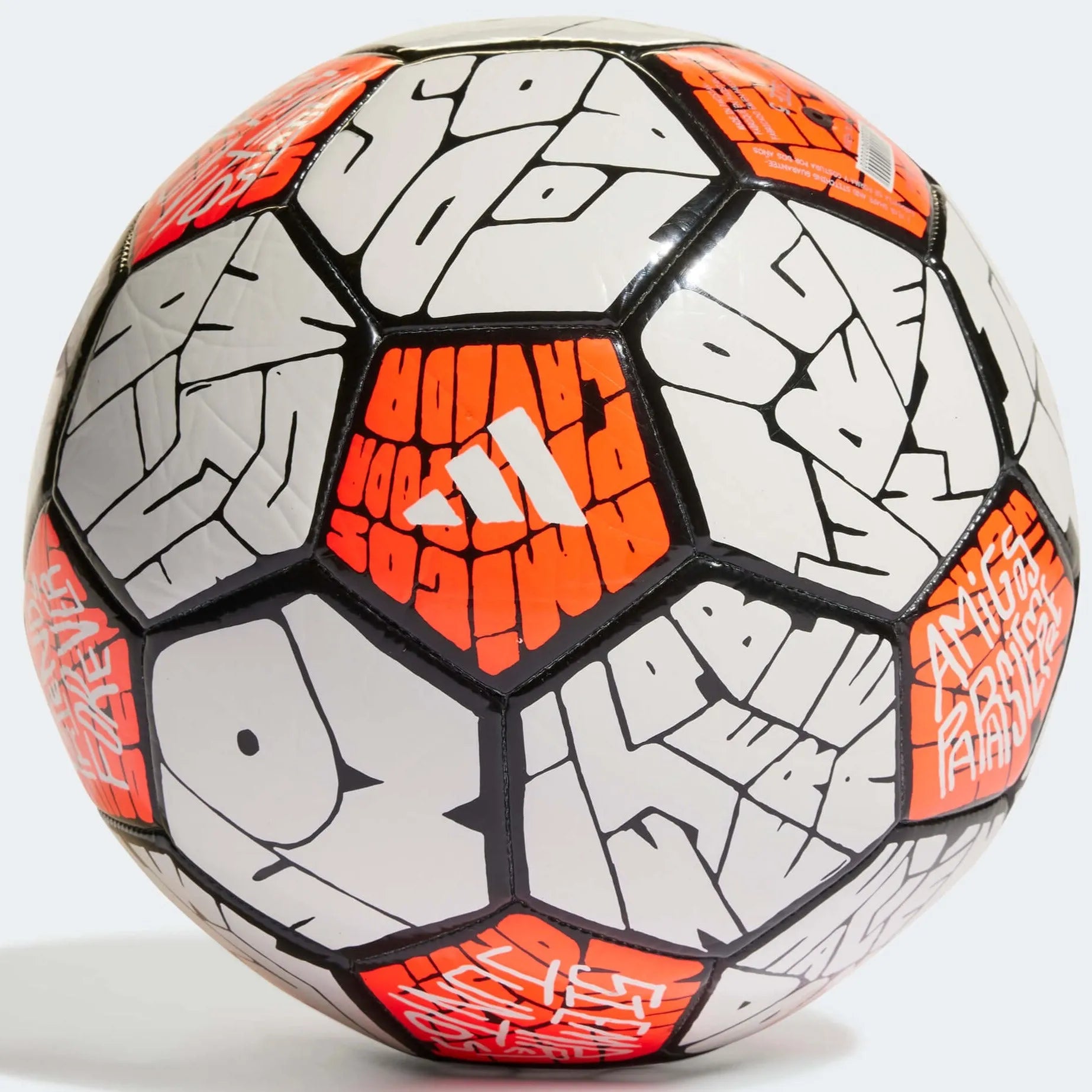 adidas Messi Club Ball - White-Black-Solar Red (Front)