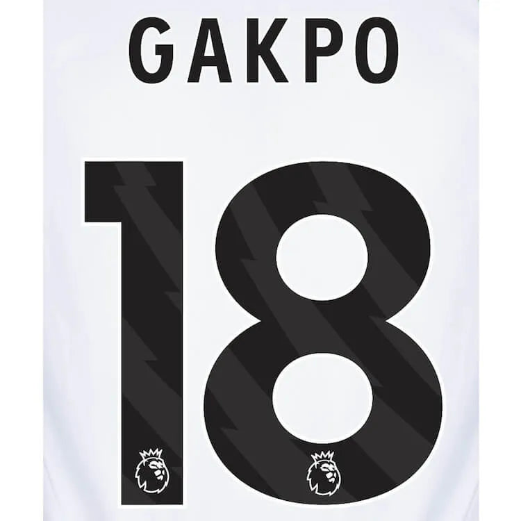 Liverpool 2023-Away Gakpo #18 Jersey Name Set-Black (Back)