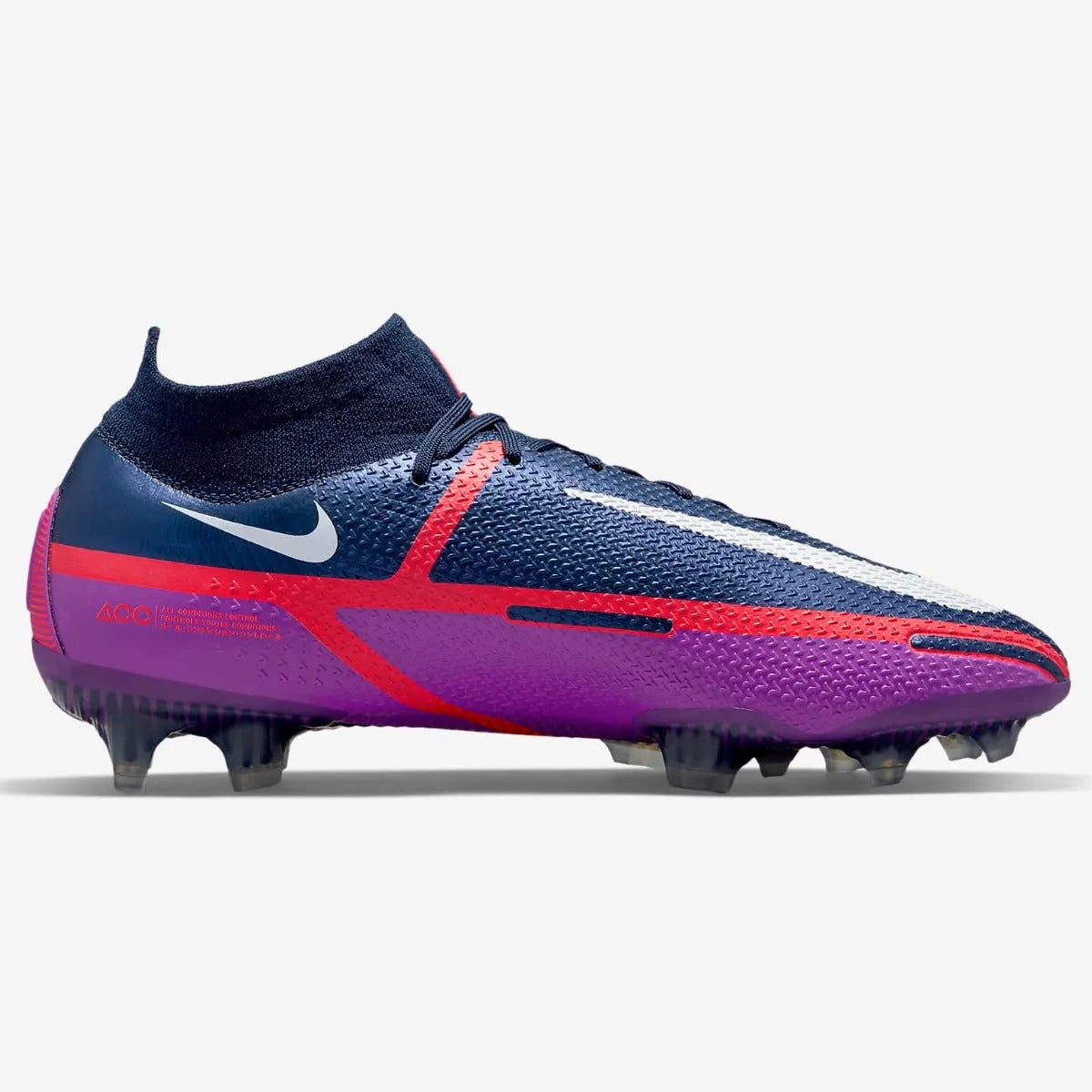 Nike Phantom Gt2 Elite DF FG - Navy-Purple-Crimson (Side 2)