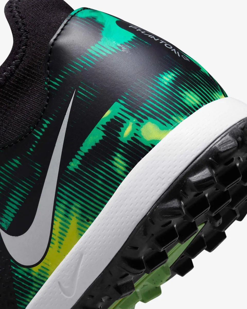 Nike Phantom GT2 Academy DF SW TF - Black-Green Strike (Detail 3)