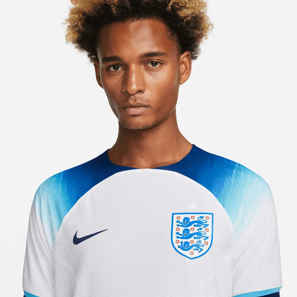 Nike 2022-23 England Authentic Home Jersey - White-Blue (Detail 1)