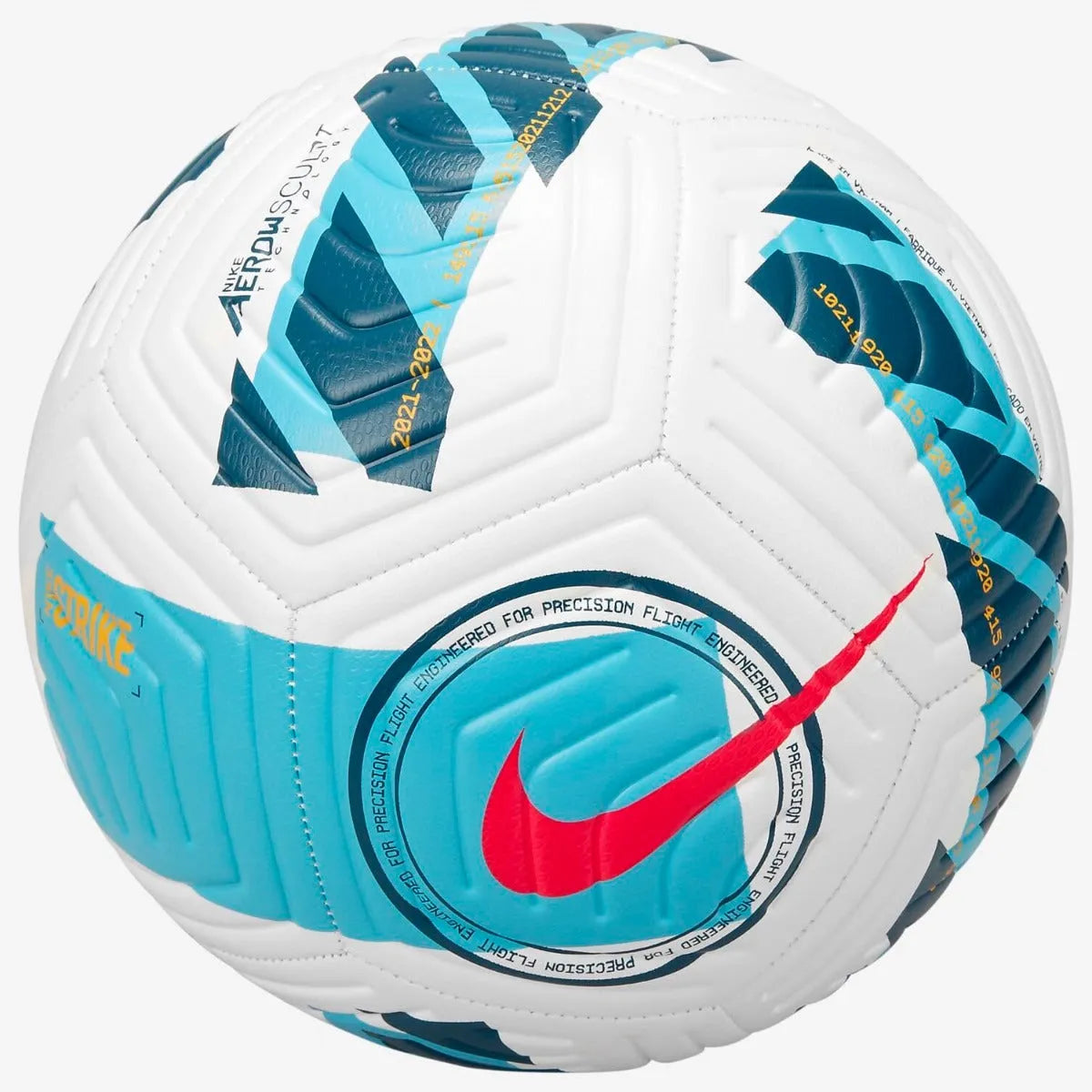 Nike FA21 Strike Ball - White-Chlorine Blue-Red (Back)