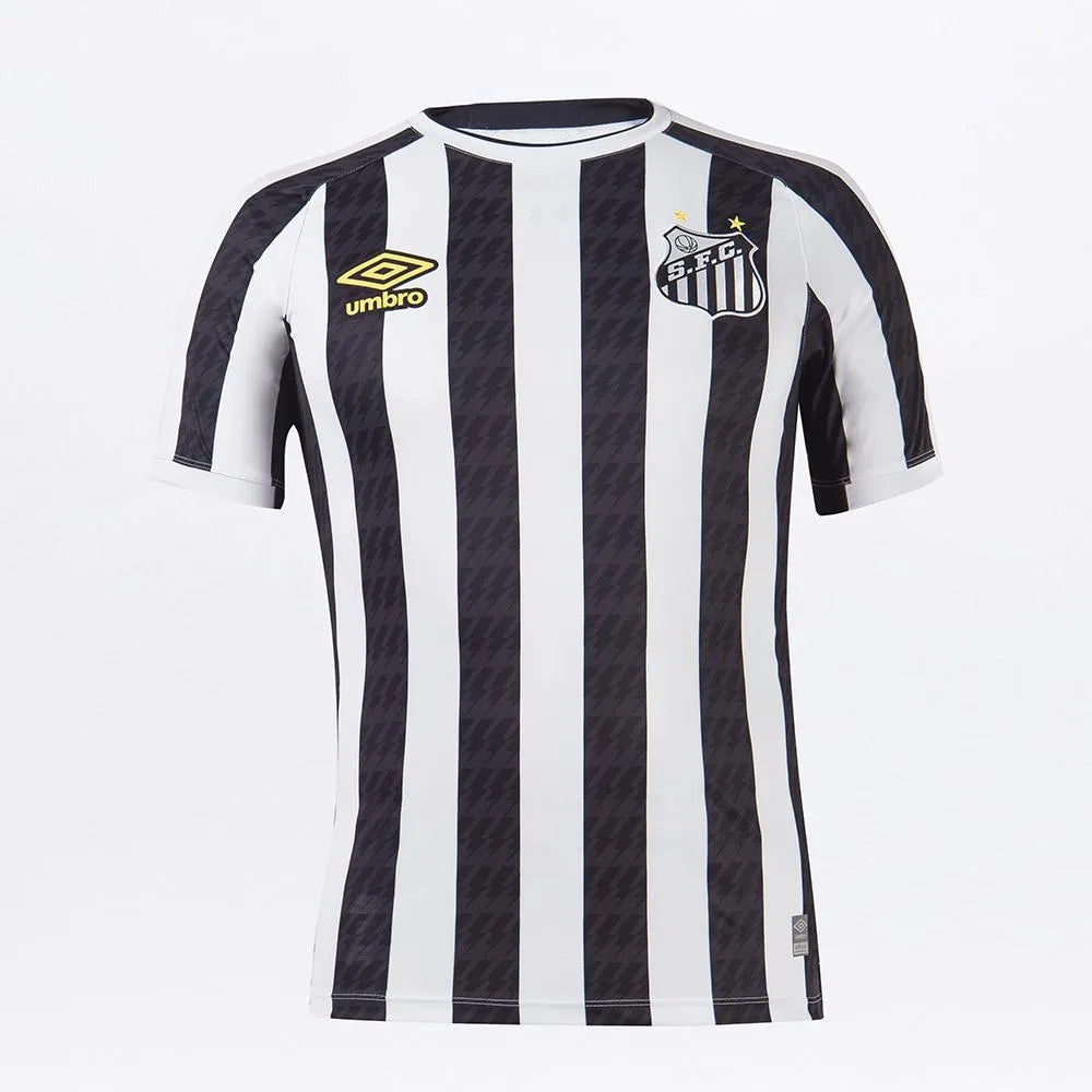 Umbro 2021-22 Santos Away Jersey - Black-White (Front)