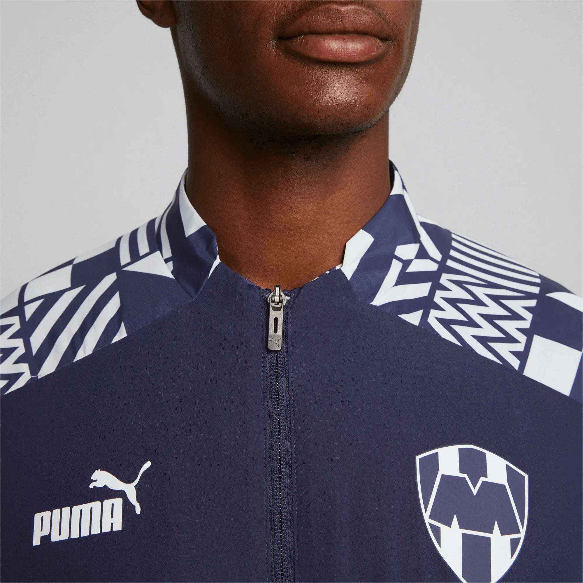 Puma 2022-23 Monterrey Pre-Match Jacket - Peacoat-White (Detail 1)
