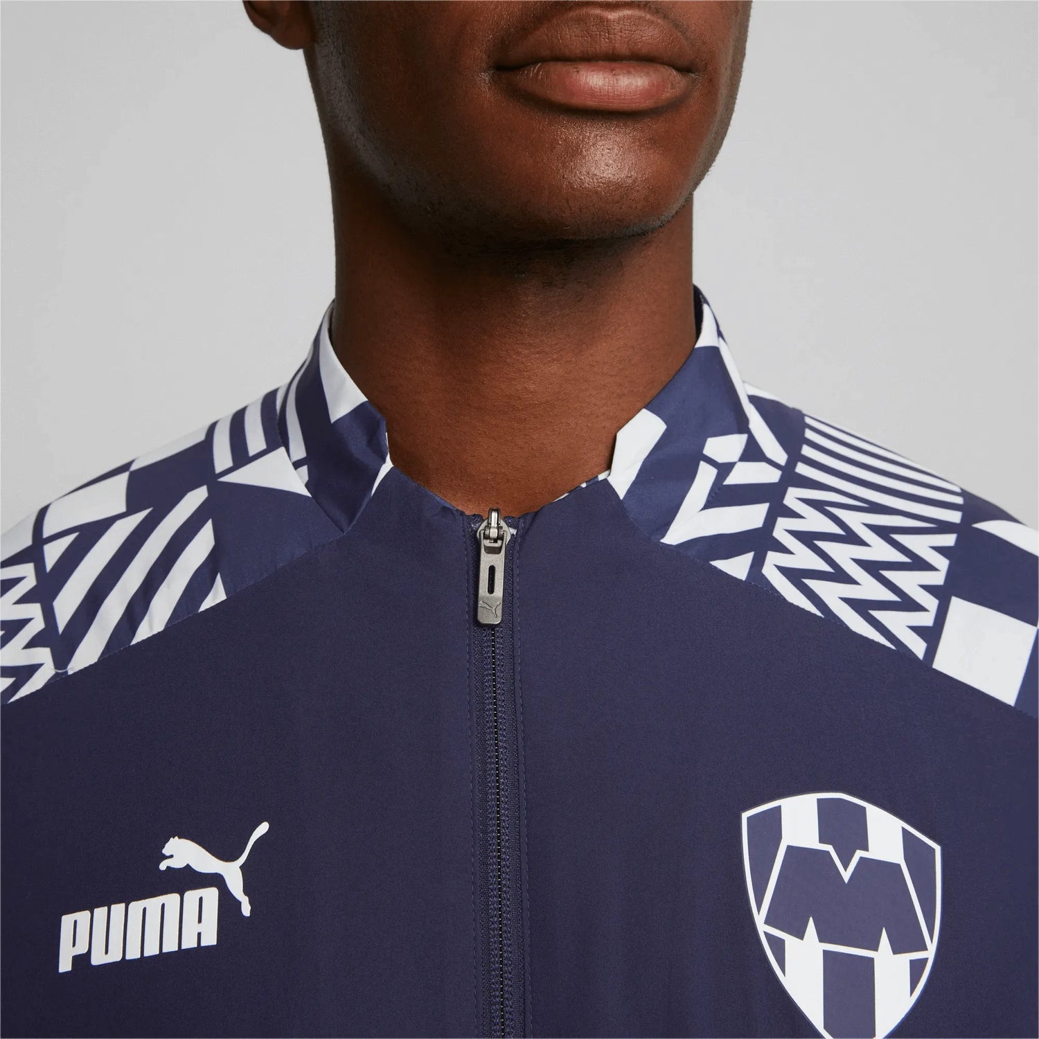 Puma 2022-23 Monterrey Pre-Match Jacket - Peacoat-White (Detail 1)