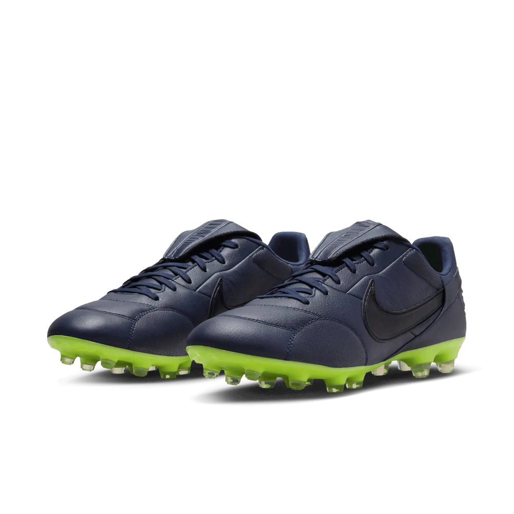 The Nike Premier III FG Blackened Blue Volt Black (Pair - Lateral)