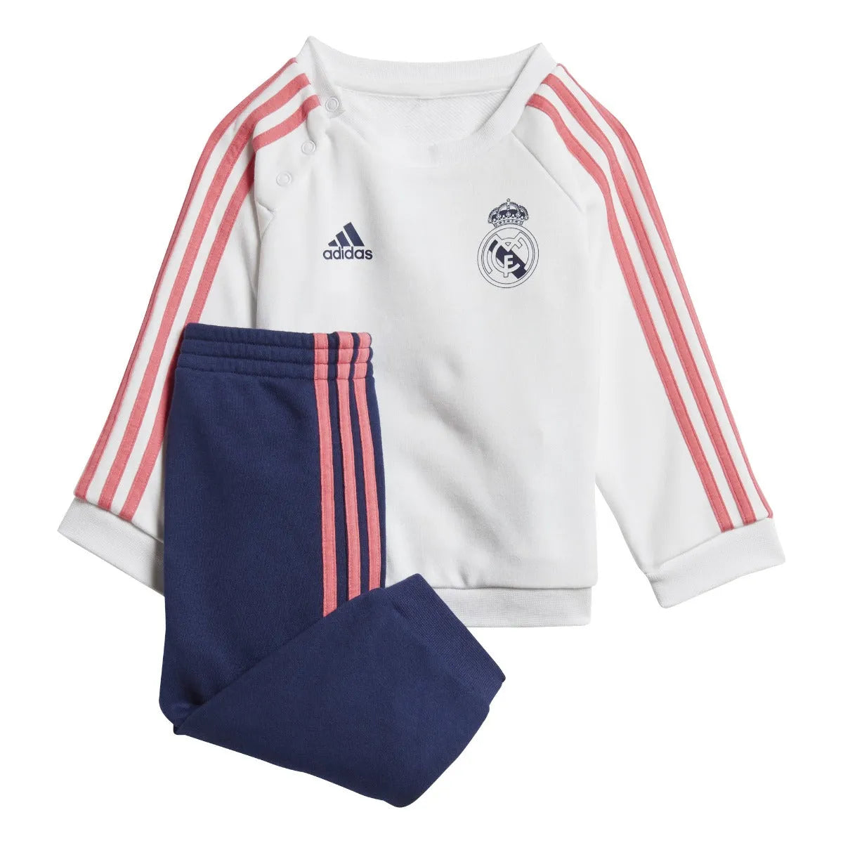 Adidas 2020-21 Real Madrid 3 Stripes Baby Jogger - White-Navy-Pink