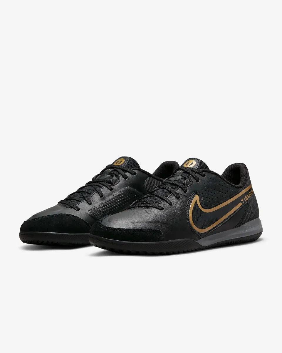 Nike Tiempo Legend 9 Academy Indoor - Black-Anthracite-Gold (Pair - Diagonal)