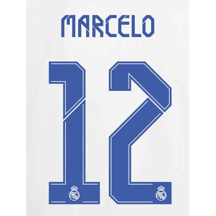 Real Madrid 2021/22 Home Marcelo #12 Jersey Name Set (Main)